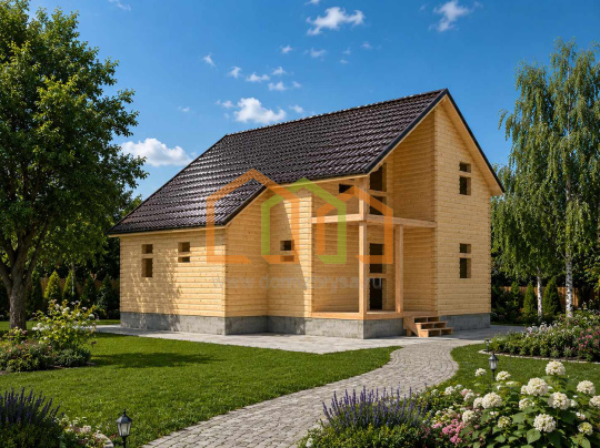 Коттедж из бруса под усадку 10х10 (190)